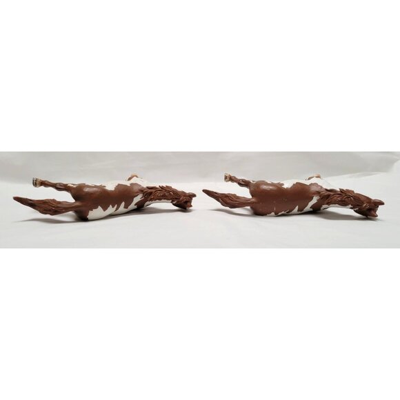 Schleich Pair of 6" Long Brown & White Pinto Horse Figurines - Picture 8 of 9
